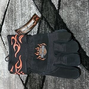 Harley Davidson Flame Dupont Kevlar Leather Work Gloves PRICE FIRM